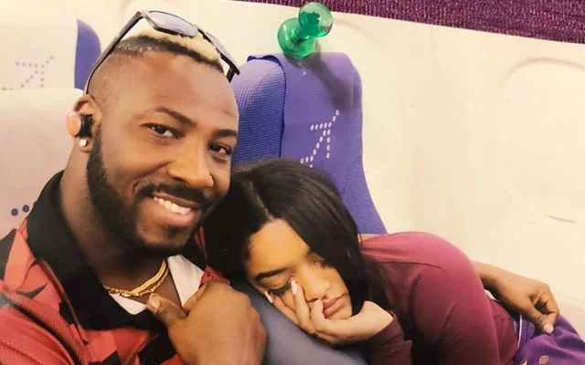 Andre Russell and his wife