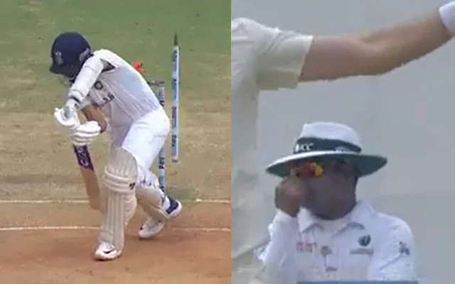 Umpire Nitin Menon's reaction to Ajinkya Rahane's wicket