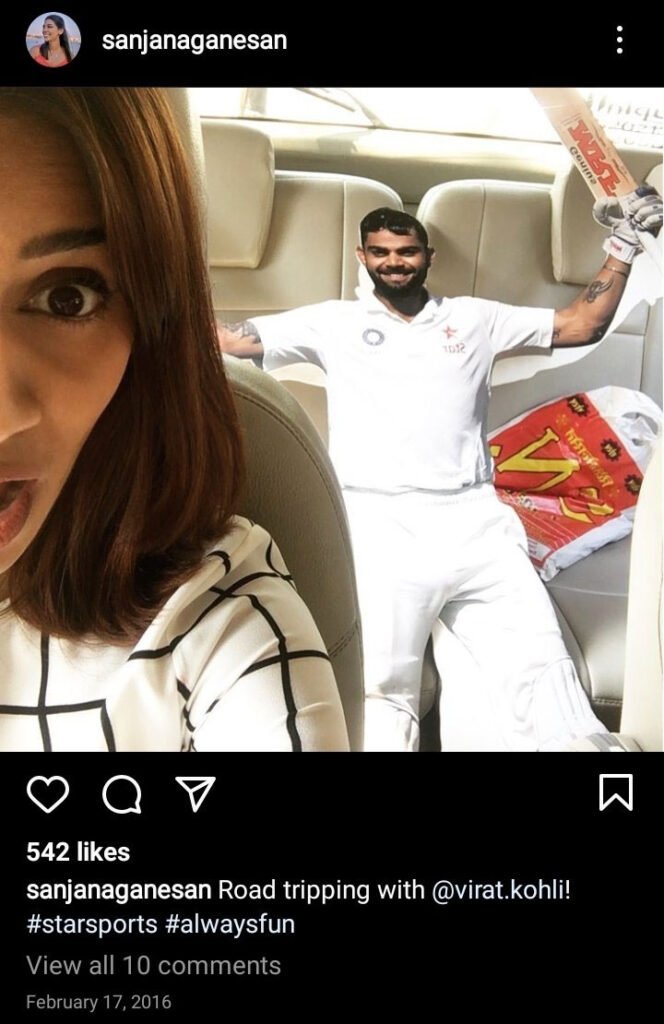 Sanjana Ganesan tweet on Virat Kohli