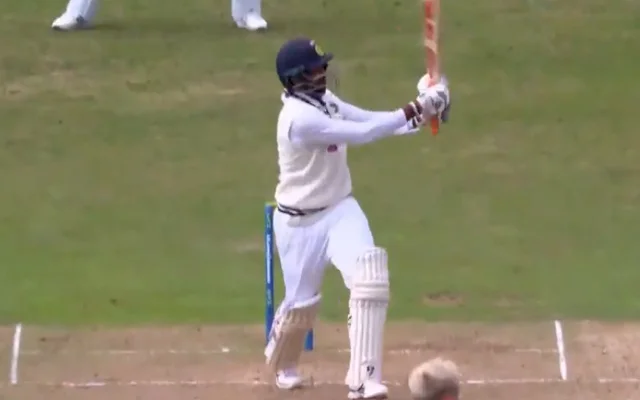 Jasprit Bumrah hitting a six against England