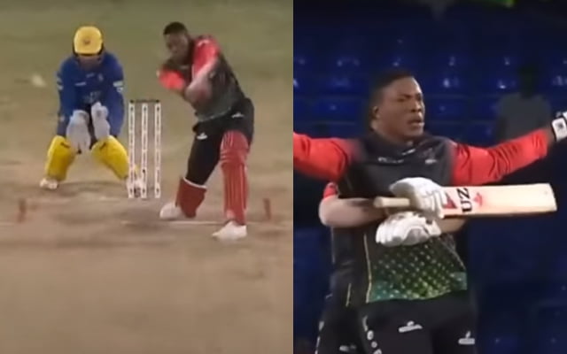 Sheldon Cottrell hits a six on last ball in CPL 2021