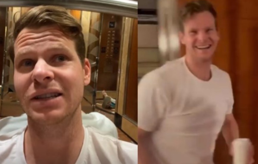 Steve Smith unexpectedly gets stuck in the hotel lift for nearly an hour